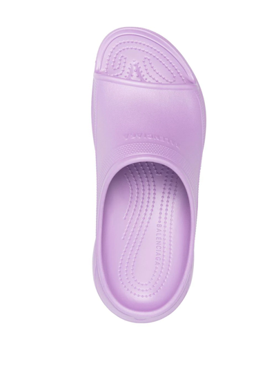 Balenciaga Purple Crocs Edition Pool Slides In 紫色