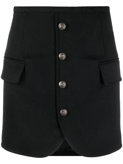 Shop Etro Pegaso-button Fitted Mini Skirt In 黑色