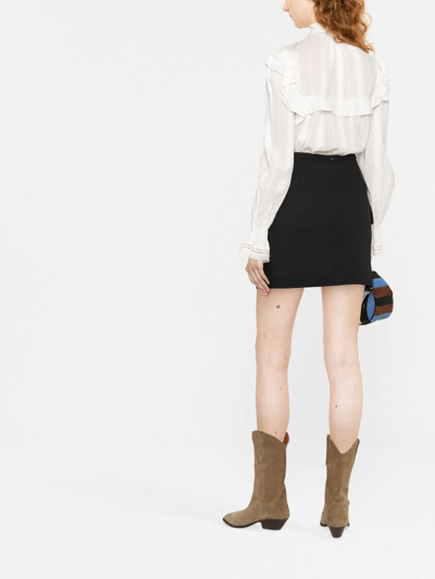 Shop Etro Pegaso-button Fitted Mini Skirt In 黑色