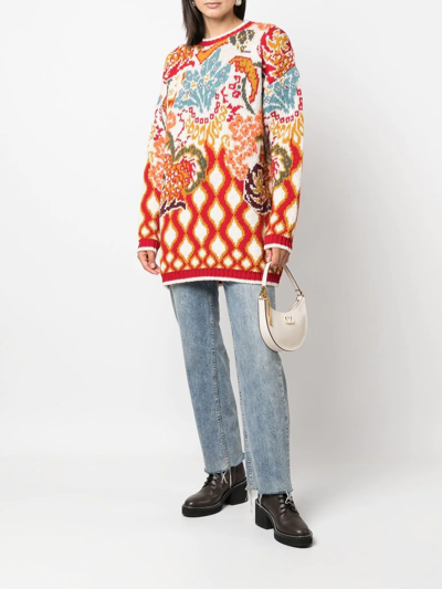 Shop Etro Abstract-print Long-sleeve Jumper In 中性色