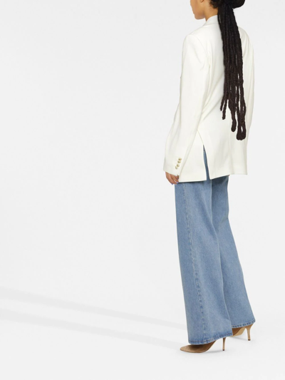 Etro Double Breasted Crepe Jacket In 白色