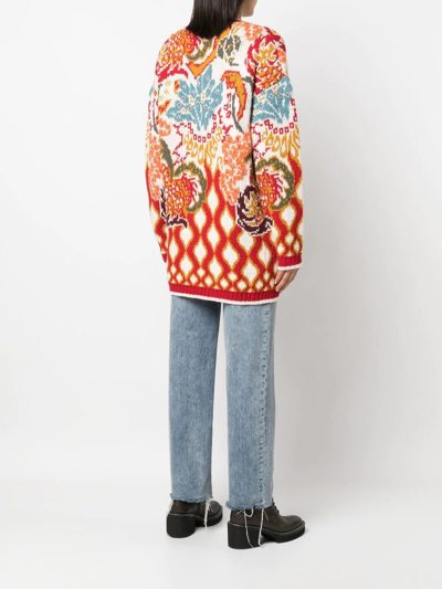 Shop Etro Abstract-print Long-sleeve Jumper In 中性色