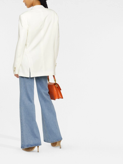 Etro Double Breasted Crepe Jacket In 白色