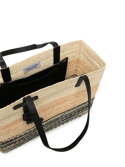 Sensi Studio Degrade Straw Tote In Brown