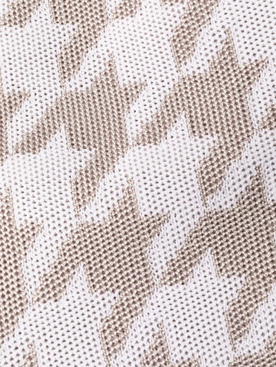 Balmain Houndstooth Sleeveless Minidress In 白色