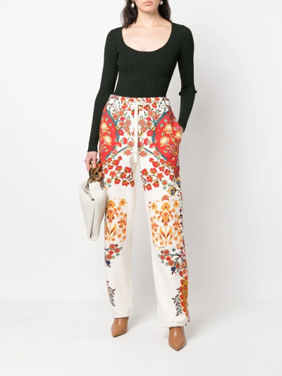 Shop Etro Floral-print Track Pants In 白色