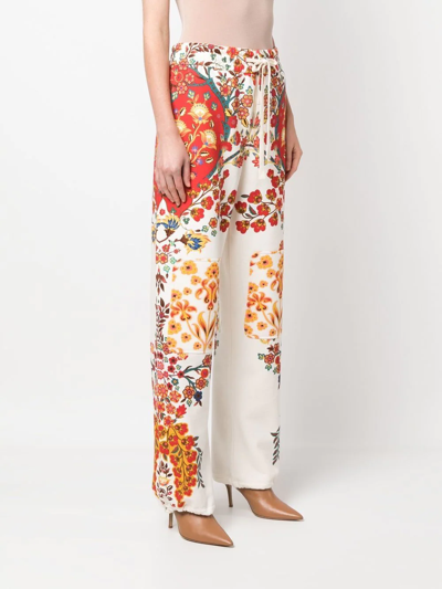 Shop Etro Floral-print Track Pants In 白色