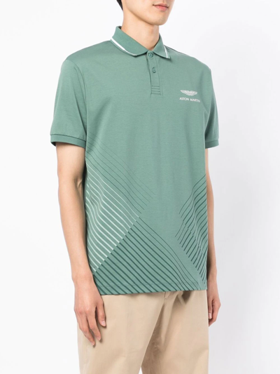 Shop Hackett Logo-print Polo Shirt In Green