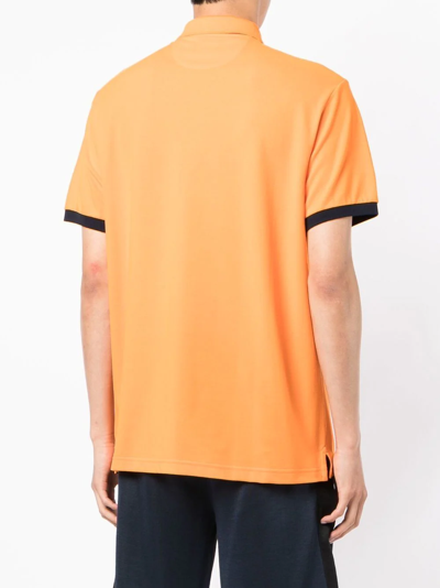 Shop Hackett Logo-embroidered Polo Shirt In Orange