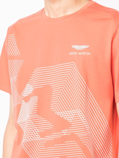 Shop Hackett X Aston Martin Geometric-print T-shirt In 1bg