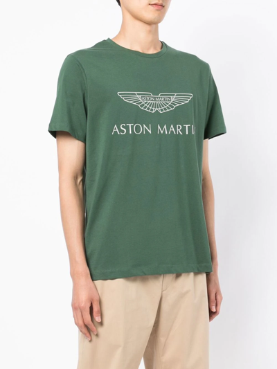 Shop Hackett Amr Logo-print Short-sleeve T-shirt In Green