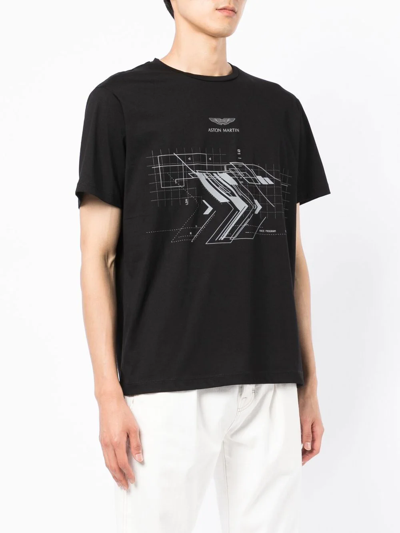 Shop Hackett Amr Logo-print Short-sleeve T-shirt In Black