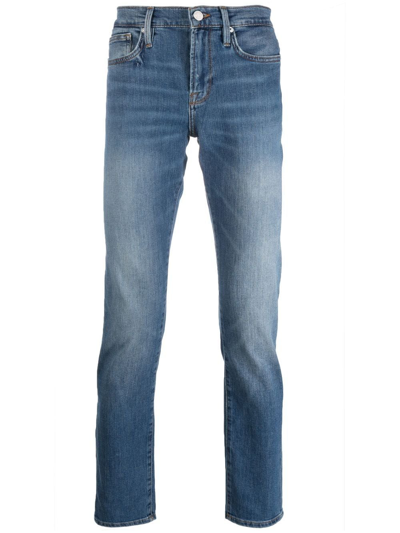 Shop Frame Straight-leg Jeans In Blue
