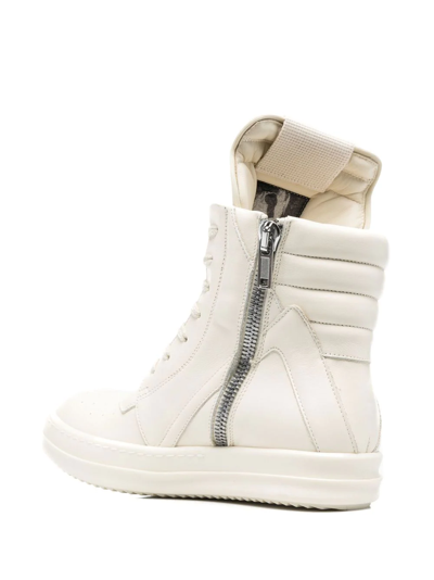Shop Rick Owens Panelled High-top Sneakers In 中性色