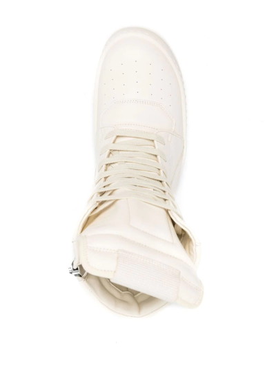 Shop Rick Owens Panelled High-top Sneakers In 中性色