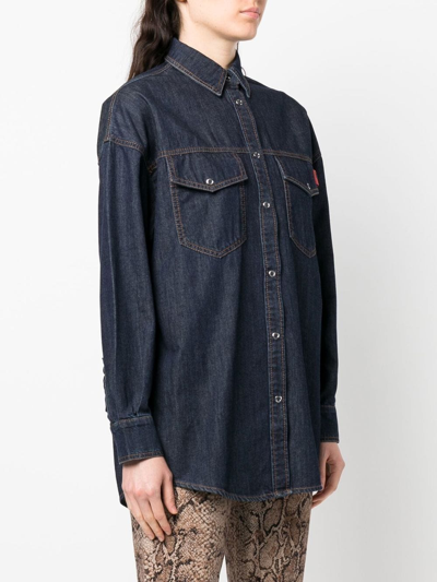 LOGO-PATCH DENIM SHIRT