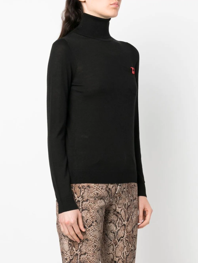 Love Moschino Logo-patch High Neck Jumper In 黑色