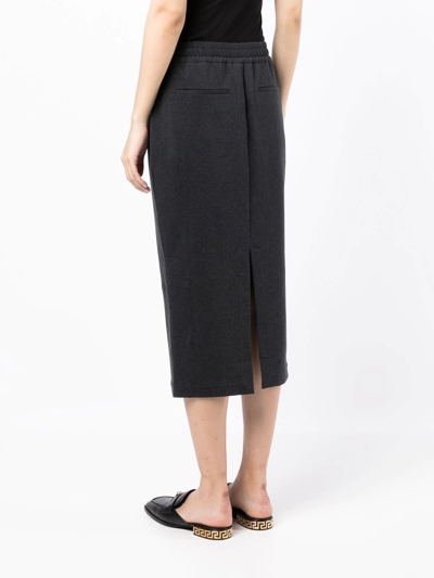 Shop Brunello Cucinelli French-terry Pencil Skirt In Black
