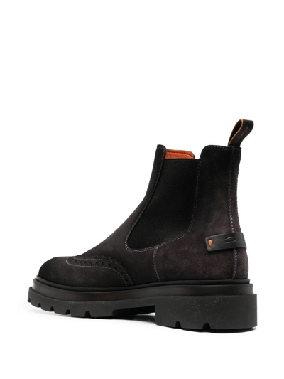 Santoni Side Elasticated-panel Ankle Boots In 灰色
