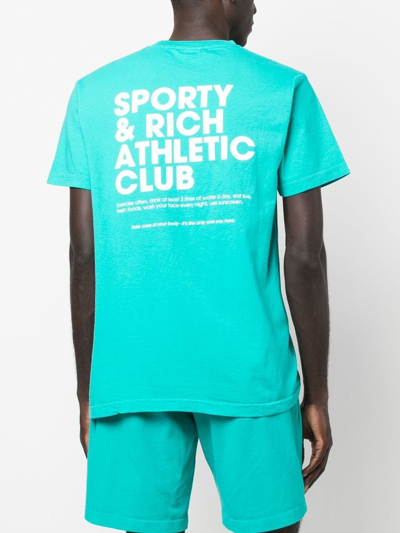 Sporty And Rich Logo-print Short-sleeve T-shirt In 绿色