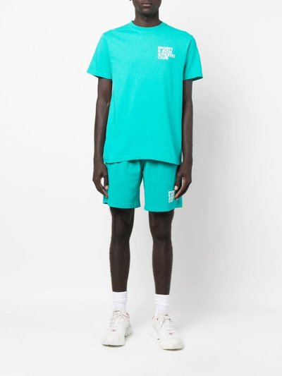 Sporty And Rich Logo-print Short-sleeve T-shirt In 绿色