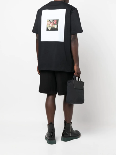 Shop Oamc Graphic-print Cotton T-shirt In 黑色