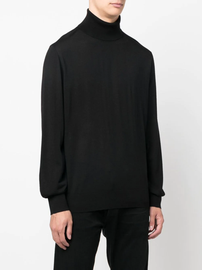 Dsquared2 Roll-neck Wool Jumper In 黑色