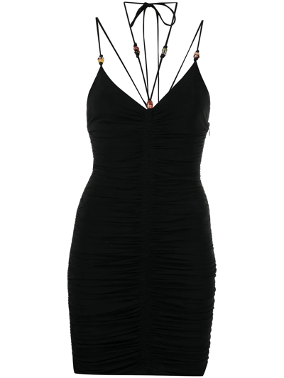Shop A.l.c Anya Halterneck Mini Dress In 黑色