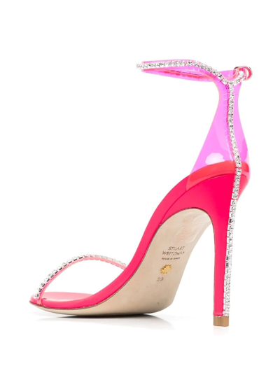 Stuart Weitzman Crystal-embellished 120mm Heel Sandals In 粉色