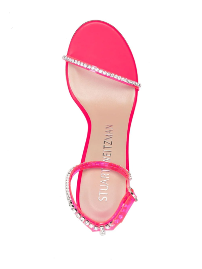Stuart Weitzman Crystal-embellished 120mm Heel Sandals In 粉色