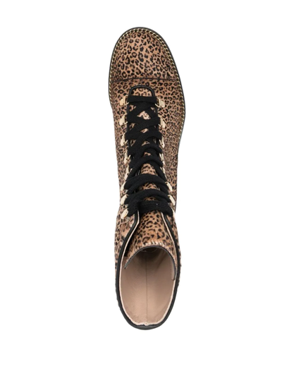 Stuart Weitzman Jaguar-print 40mm Ankle Boots In 褐色