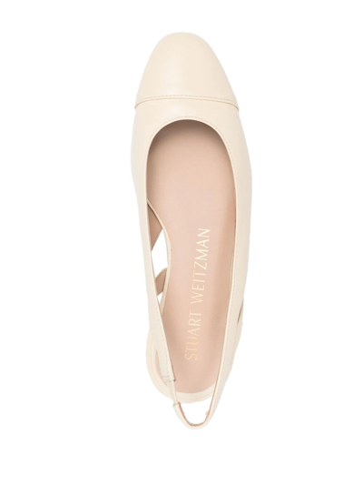 Stuart Weitzman Pearl Leather Slingback In 中性色
