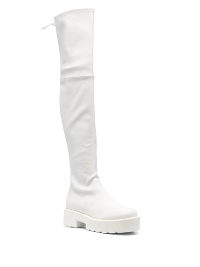 Shop Stuart Weitzman Lowland Thigh-length Boots In 白色