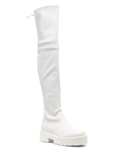Stuart Weitzman Lowland Thigh-length Boots In 白色