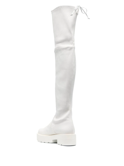 Stuart Weitzman Lowland Thigh-length Boots In 白色
