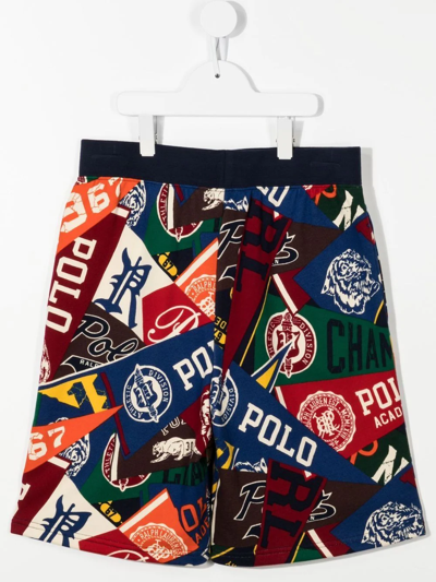 Shop Ralph Lauren Logo-flag Print Shorts In 001