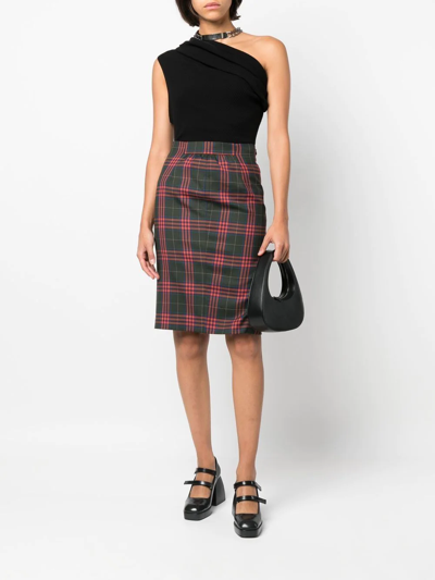Shop Vivienne Westwood High-waisted Check-skirt In 绿色