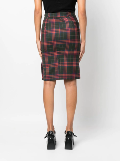 Shop Vivienne Westwood High-waisted Check-skirt In 绿色