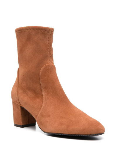 Shop Stuart Weitzman Yuliana 70mm Ankle Boots In 褐色