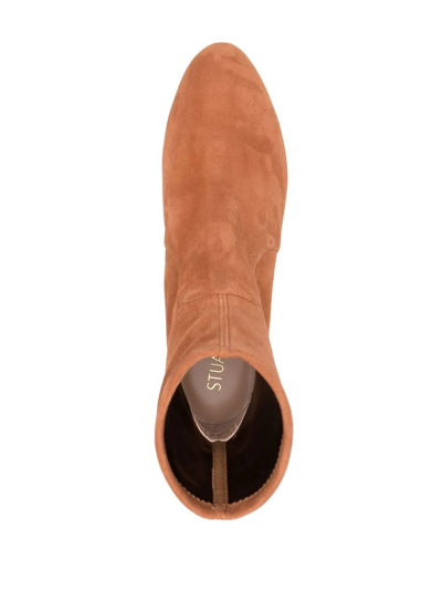 Shop Stuart Weitzman Yuliana 70mm Ankle Boots In 褐色