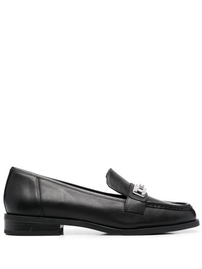 Shop Michael Michael Kors Lock-detail Loafers In 黑色