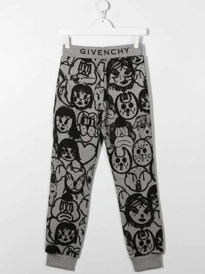 Givenchy Graphic Print Cotton Track Pants In 灰色