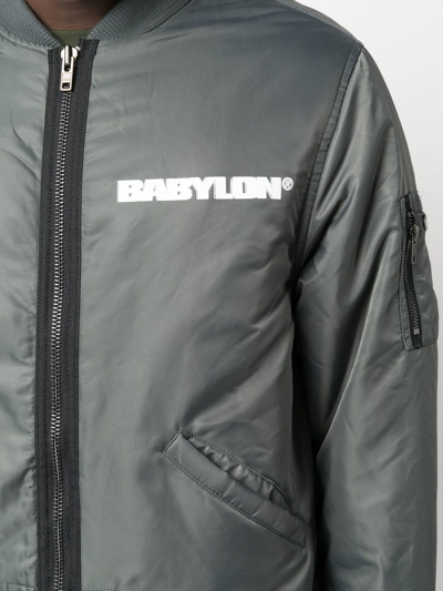 Shop Babylon La Logo-print Lightweight Jacket In 灰色