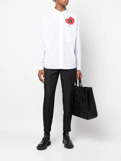 Kenzo Cotton Tapered Crop Trousers In 黑色
