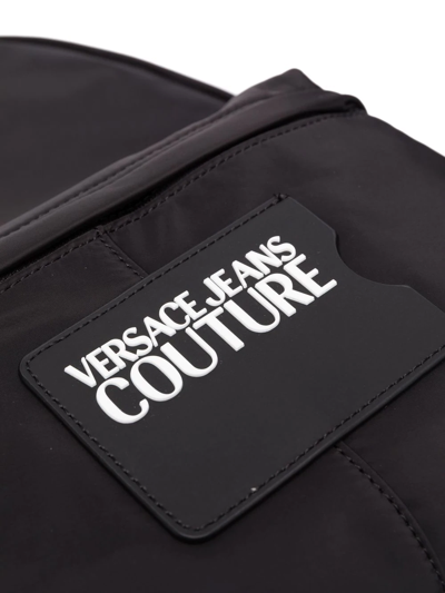 Shop Versace Jeans Couture Medium Logo-print Backpack In 黑色