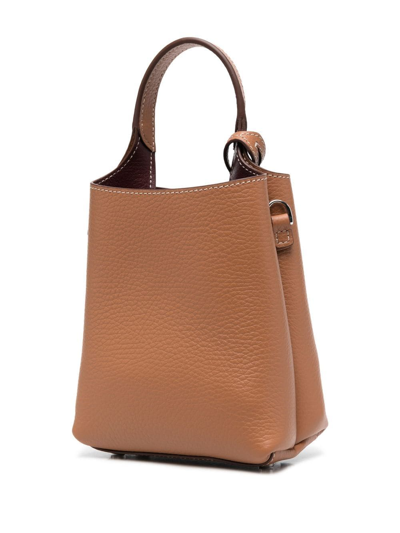 Shop Tod's Logo-plaque Tote Bag In 褐色