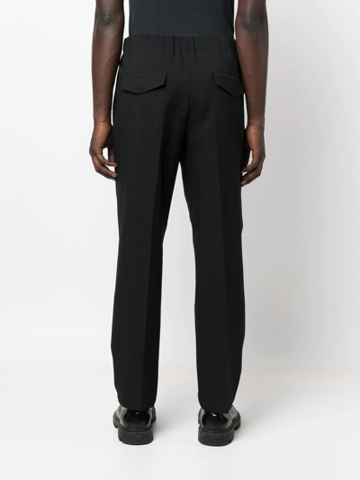 Jil Sander Pleated Straight-leg Trousers In 黑色