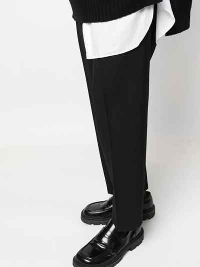 Jil Sander Pleated Straight-leg Trousers In 黑色
