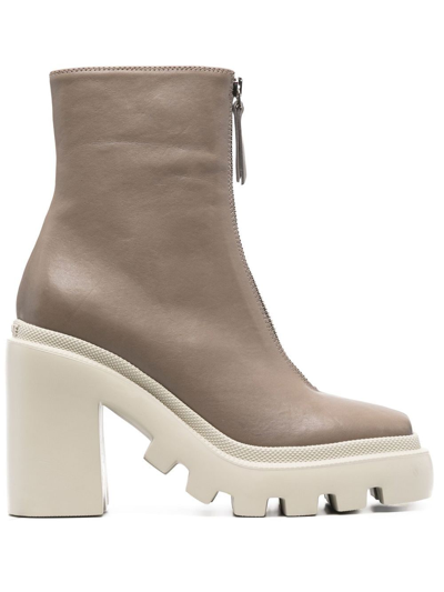 FRONT-ZIP ANKLE BOOTS