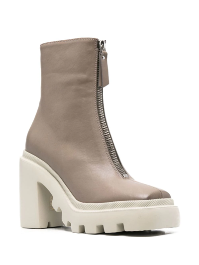 Shop Vic Matie Front-zip Ankle Boots In 灰色